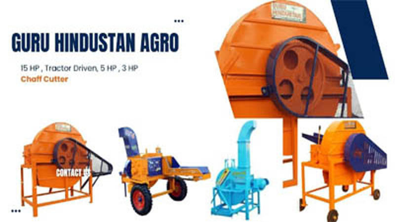 Chaff cutter being used to prepare fodder